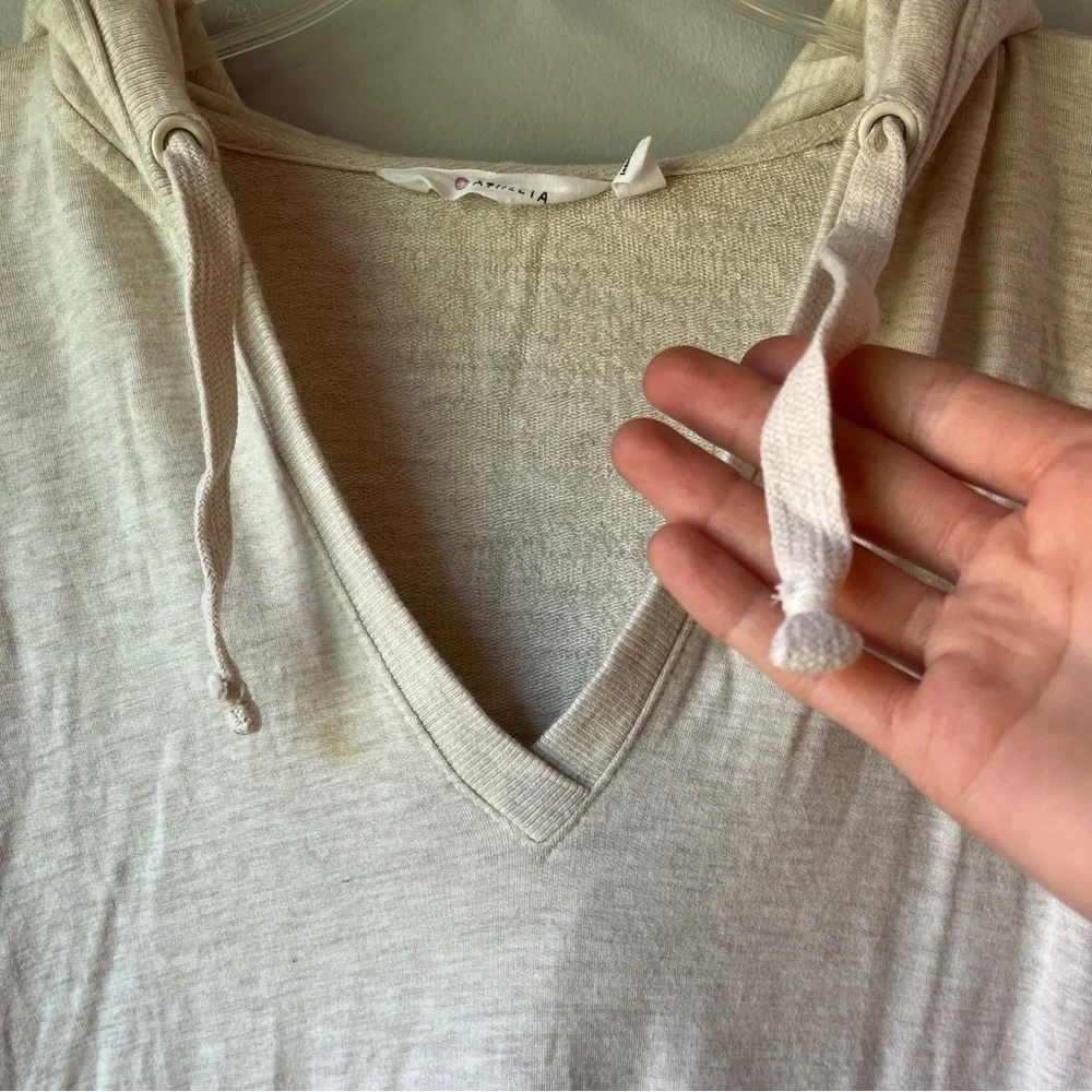 Athleta Cream Studio Split Neck Hoodie